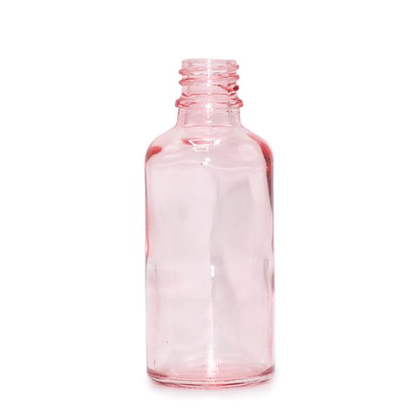 50ml Lahviča z Růžového Skla - Bez Uzávěru