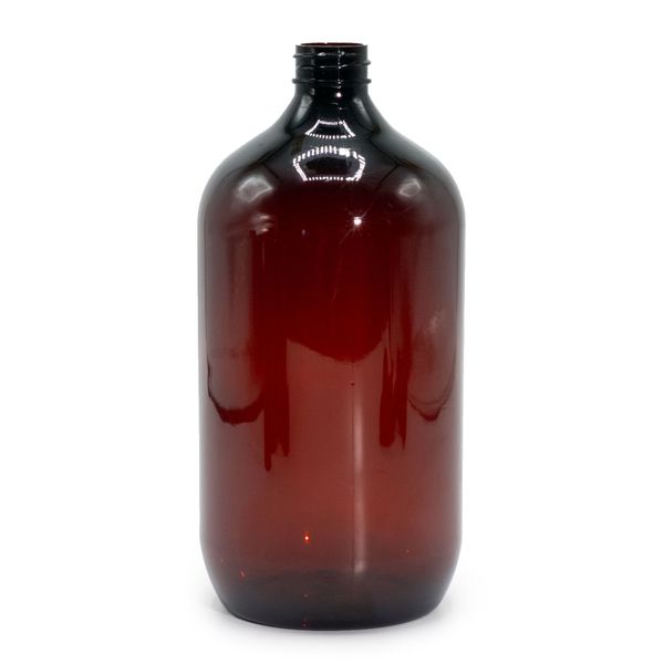1000ml Jantarová Plastová Bostonská Láhev - bez Uzávěru