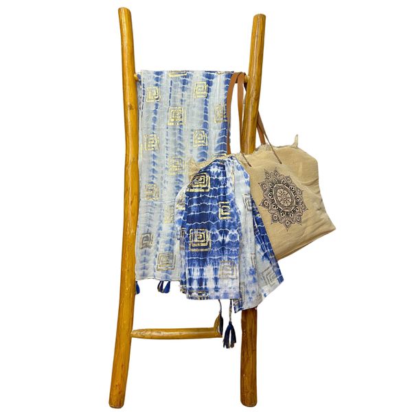 Nomád Sari - Pario - Modrý Tie Dye & Potisk
