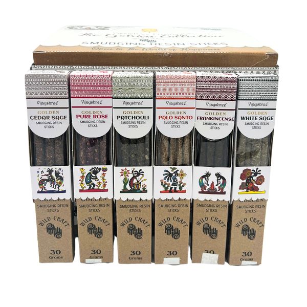 30g Golden Pryskyřičné Vonné Tyčinky Display Set