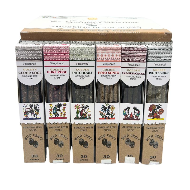 30g Golden Pryskyřičné Vonné Tyčinky Display Set