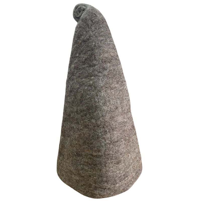 Plstěný Kouzelnický Klobouk do Sauny - Přírodní Hnědná