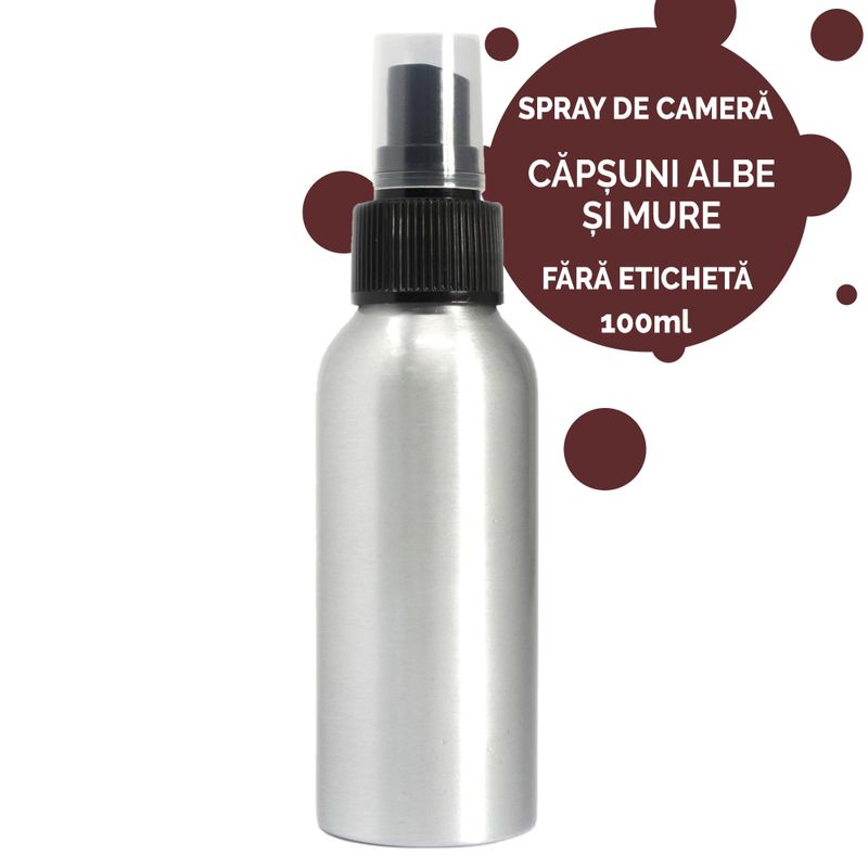 Pokojový Sprej bez Etikety - 100ml - Bílá Jahoda a Ostružina