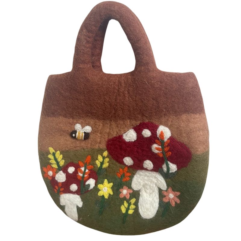 Plstěná Taška - Houbová Zahrada - 35x27cm