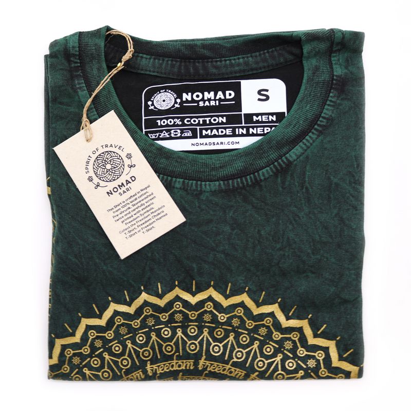 Malé Stone Washed Tričko - Mandala - Zelené