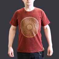 Malé Stone Washed Tričko - Mandala - Kaštanové
