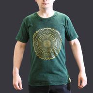 Malé Stone Washed Tričko - Mandala - Zelené