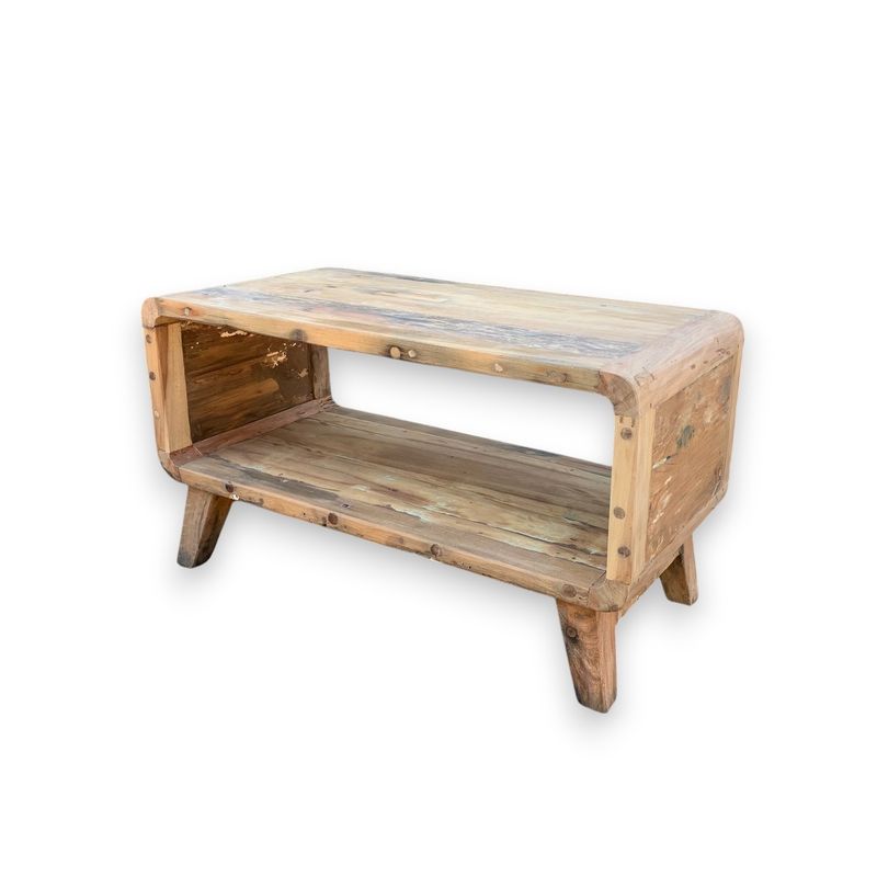 Malý Zaoblený Konverenční Stůl - Recyklované Dřevo
