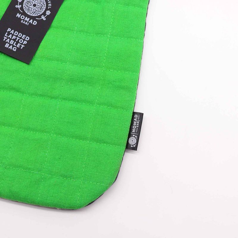 Polstrované Pouzdro na Notebook – Žabí Zelená – 14 oz stonewash