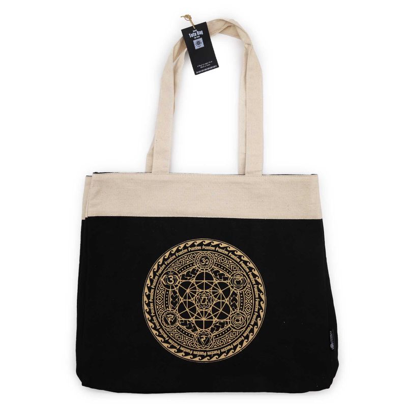 Velká Nákupní Taška (38x15x43cm) Čokoládová Stonewash 14oz- Svobodná Chakra