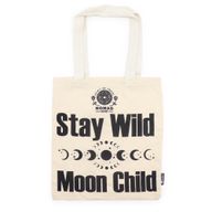 Ikonická Základní Taška - Stay Wild, Moon Child - (40x36cm) - Přírodní 4oz