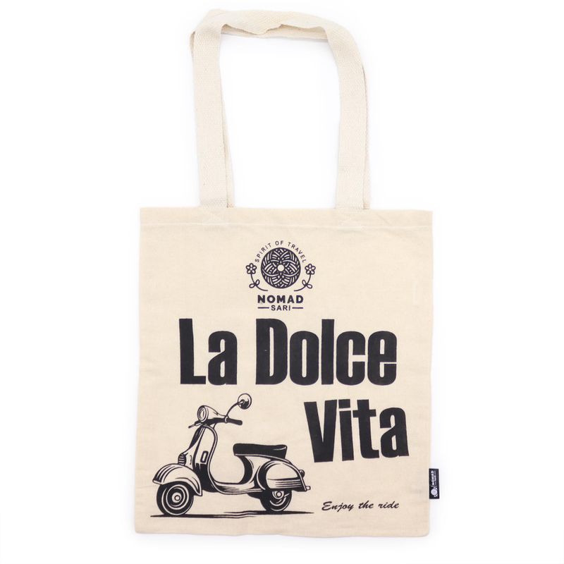 Ikonická Základní Taška - La Dolce Vita - (40x36cm) - Přírodní 4oz