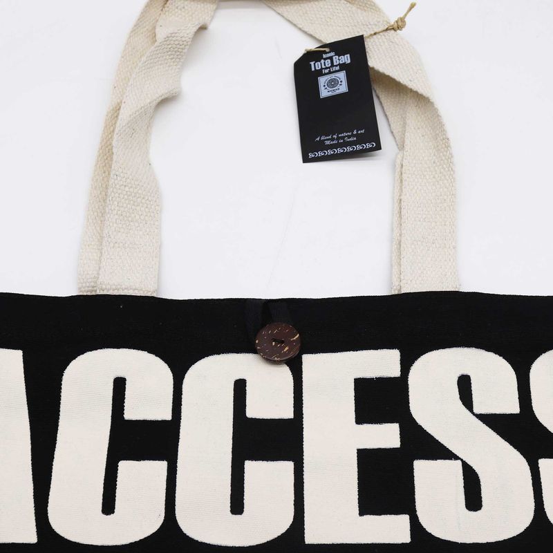 Ikonická Klasická Taška - ACCESS ALL AREAS - Černá Přírodní 10oz (36x43x10cm)