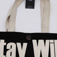 Ikonická Klasická Taška - Stay Wild, Mood Child - Černá Přírodní 10oz (36x43x10cm)