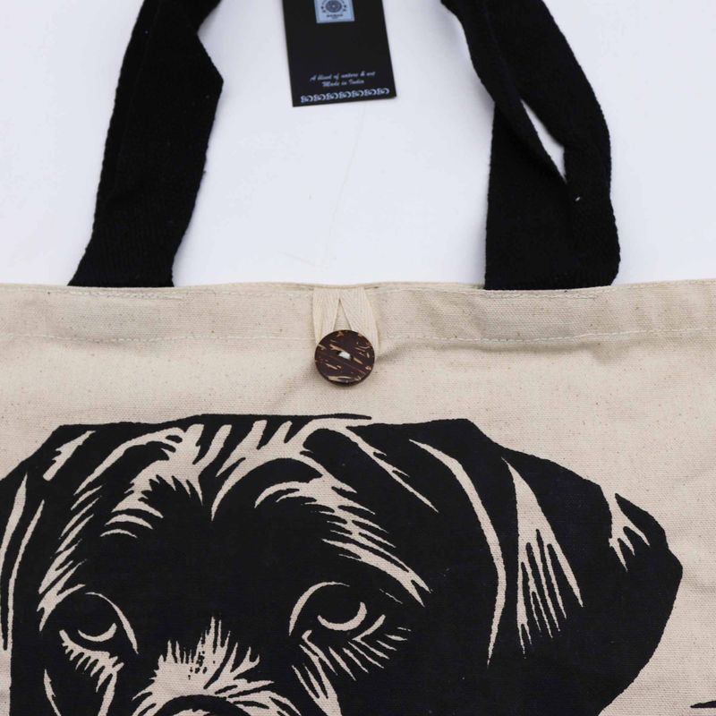 Ikonická Klasická Taška - It's a Dogs Life - Bílá 10oz (36x43x10cm)