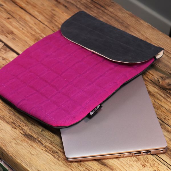 Polstrované Pouzdro na Notebook - Šokově Růžové - 14oz stonewash