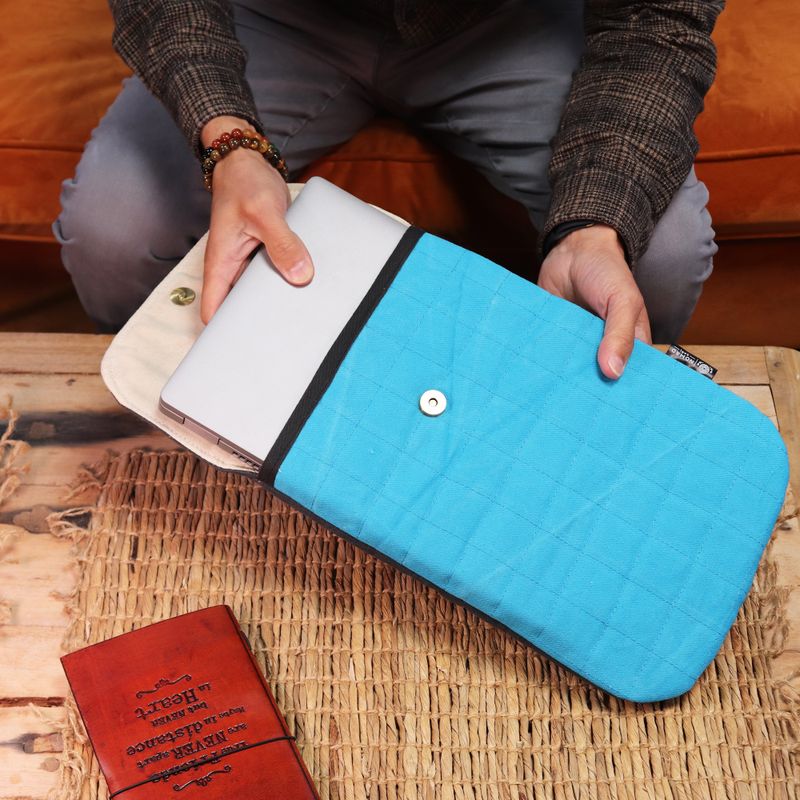Polstrované pouzdro na notebook - tyrkysové - 14oz