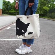 Ikonická Klasická Taška - Black Cat - Přírodní 10oz (36x43x10cm)