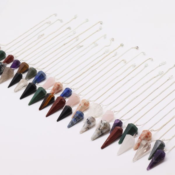 Kyvadla z Drahých Kamenů - Startér Sada (12x3 Krystaly) 4cm - 6 Hraná Pyramida
