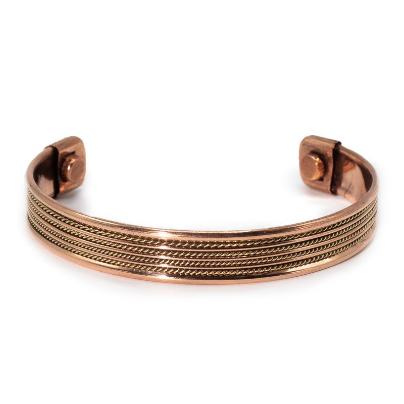 Náramky s Měděným Proužkovaným Vzorem a Magnety (různé)