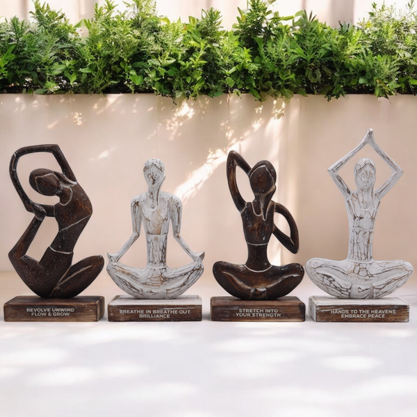 Dřevěné Yoga Lady Figurky
