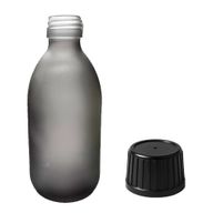 300ml Šedá Skleněná Lékovka - Bez Uzávěru
