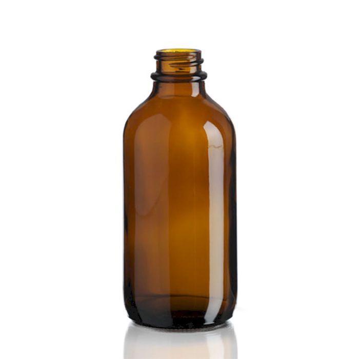 230ml Bostonská Láhev z Jantarového Skla - Bez Uzávěru