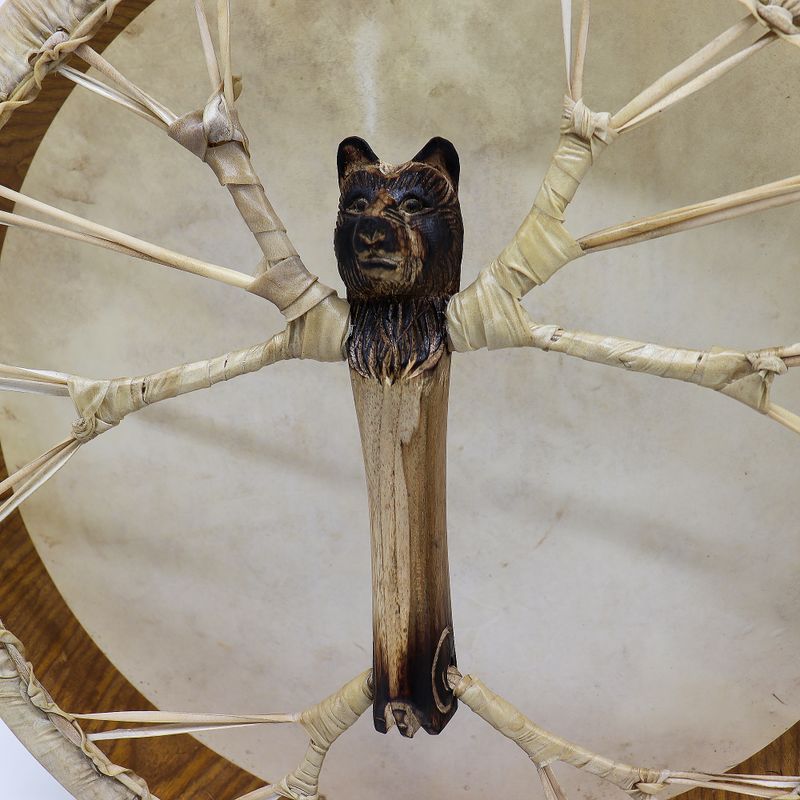 Duch Medvěda - Shamanský Buben & Palička - Laditelý - 40cm