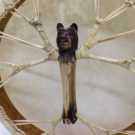 Duch Medvěda - Shamanský Buben & Palička - Laditelý - 40cm