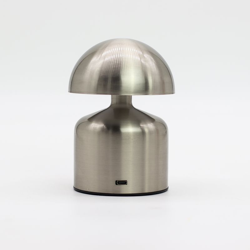 Dotyková Lampa - Stříbrná Kopule / Houba - USB (C) - Dobíjecí  (400 Watt)