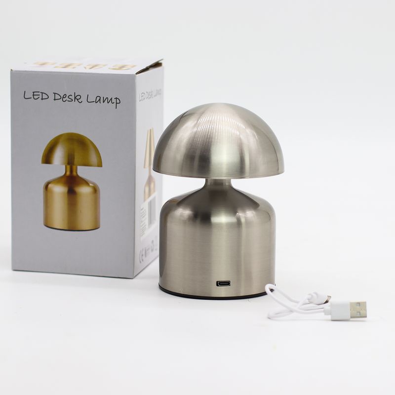 Dotyková Lampa - Stříbrná Kopule / Houba - USB (C) - Dobíjecí  (400 Watt)