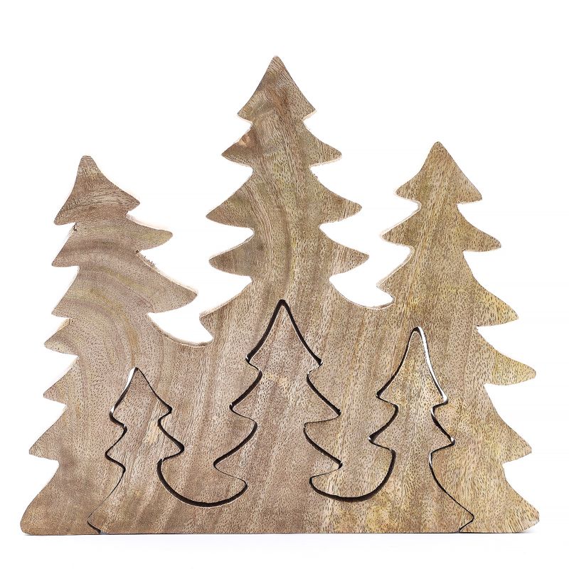 Ztraceni v Lese - 3 Stromy 3D - Dřevěná Dekorace 20x23cm