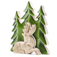 Ztraceni v Lese - Jelen v Lese 3D - Dřevěná Dekorace 23x20cm