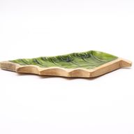 Ztraceni v Lese - Smaltovaná Dřevěná Miska ve Tvaru Listu - 33x17cm