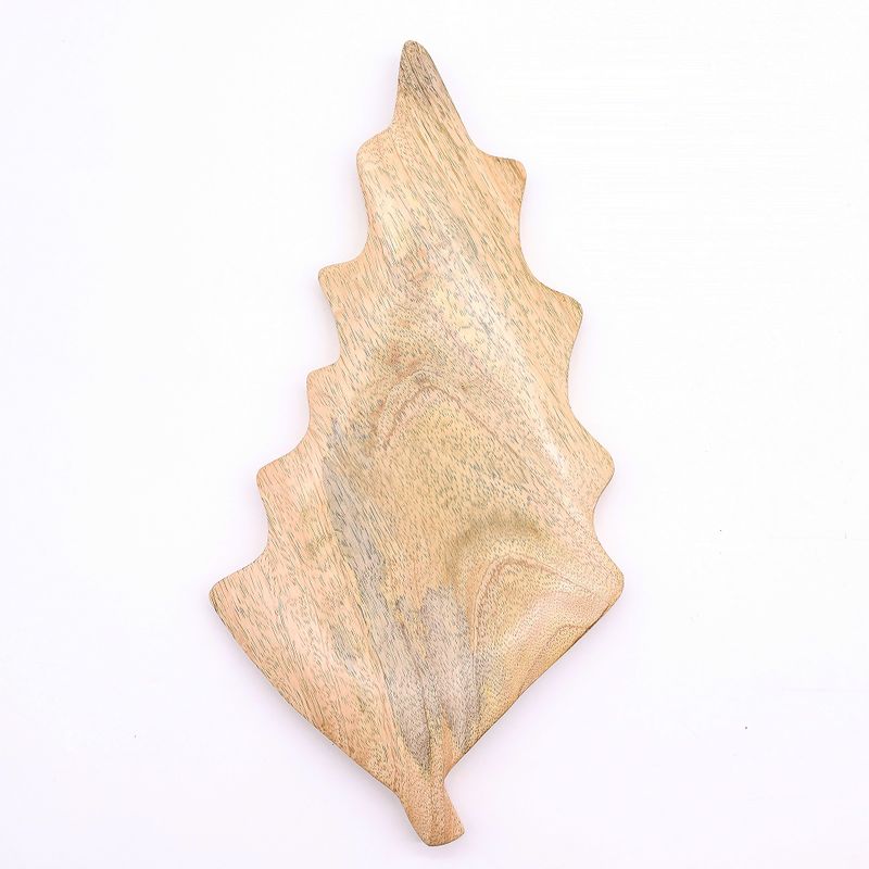 Ztraceni v Lese - Smaltovaná Dřevěná Miska ve Tvaru Listu - 33x17cm
