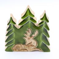 Ztraceni v Lese - Jelen v Lese 3D - Dřevěná Dekorace 23x20cm