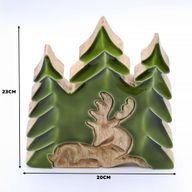 Ztraceni v Lese - Jelen v Lese 3D - Dřevěná Dekorace 23x20cm