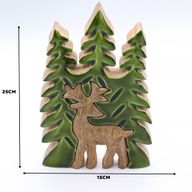 Ztraceni v Lese -  Jelen v Lese 3D - Dřevěná Dekorace 25x15cm