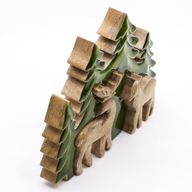 Ztraceni v Lese - 2 Jeleni v Lese 3D - Dřevěná Dekorace 18x23cm