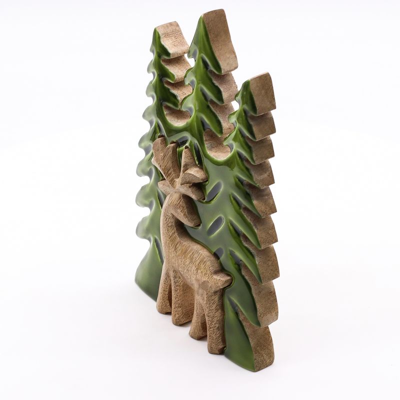 Ztraceni v Lese - Jelen v Lese 3D - Dřevěná Dekorace 23x20cm
