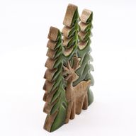Ztraceni v Lese -  Jelen v Lese 3D - Dřevěná Dekorace 25x15cm