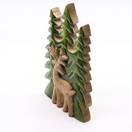 Ztraceni v Lese -  Jelen v Lese 3D - Dřevěná Dekorace 25x15cm