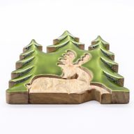 Ztraceni v Lese - Jelen v Lese 3D - Dřevěná Dekorace 23x20cm