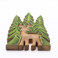 Ztraceni v Lese -  Jelen v Lese 3D - Dřevěná Dekorace 25x15cm