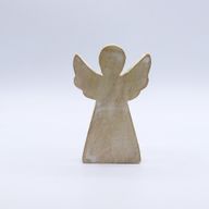 Anděl z Mangového Dřeva - Bílý Vymývaný - 13cm