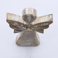 Anděl z Mangového Dřeva - Bílý Vymývaný s Výřezem Hvězdy - 18cm