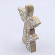 Anděl v Andělovi z Mangového Dřeva - Bílý Vymývaný - 15cm