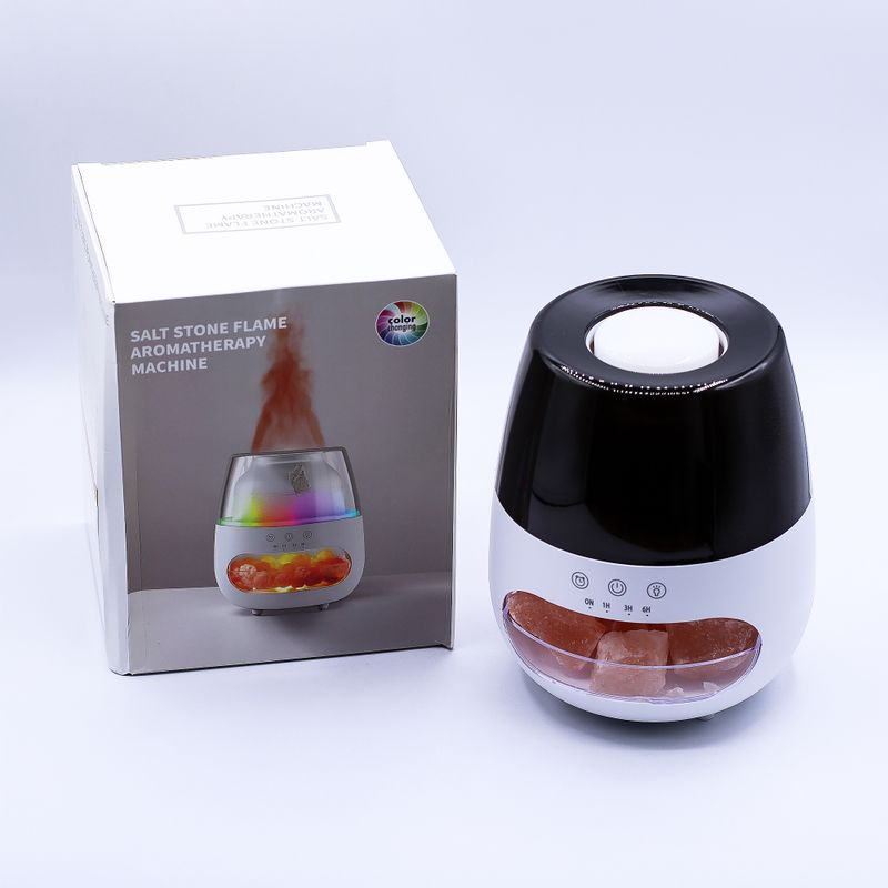 Aroma Difuzér s Efektem Plamene Solného Kamene - Bílý USB - Změna Barvy a Časovač