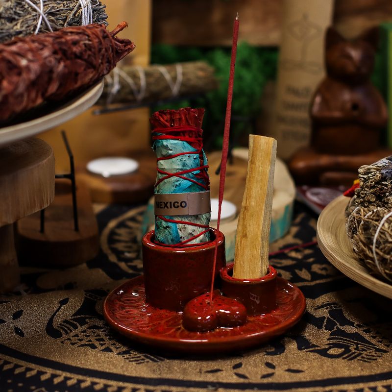 Stojan na Palo Santo & Vykuřovací Svazky - Mandala - Červená Lesklá