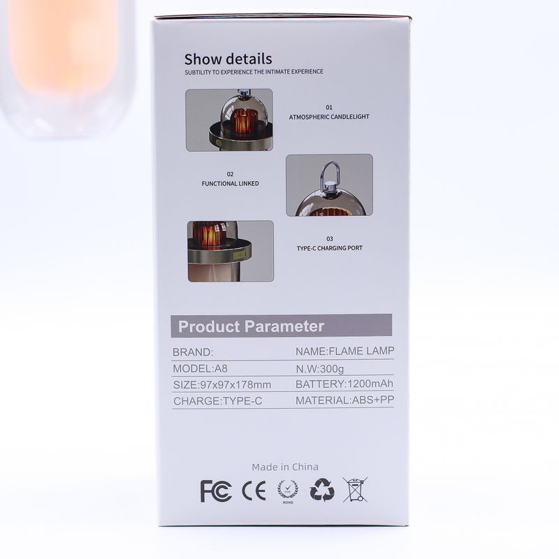 Venkovní Lampa s Efektem Plamene - Bílé USB-C - Nabíjecí